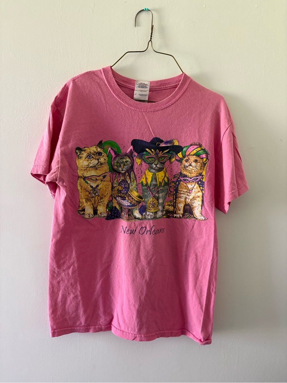 Gildan Pink New Orleans Cat Parade Graphic Tee